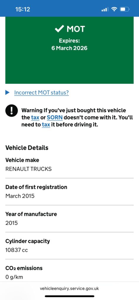 March 2015 Renault D26 6x2 Fridge