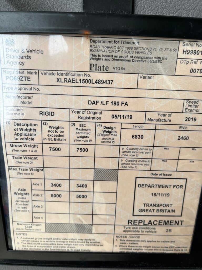 November 2019 DAF LF 45 180 SWB