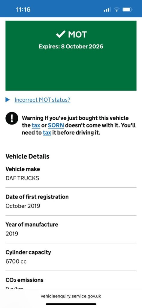 October 2019 DAF LF 230 16T Chassis Cab